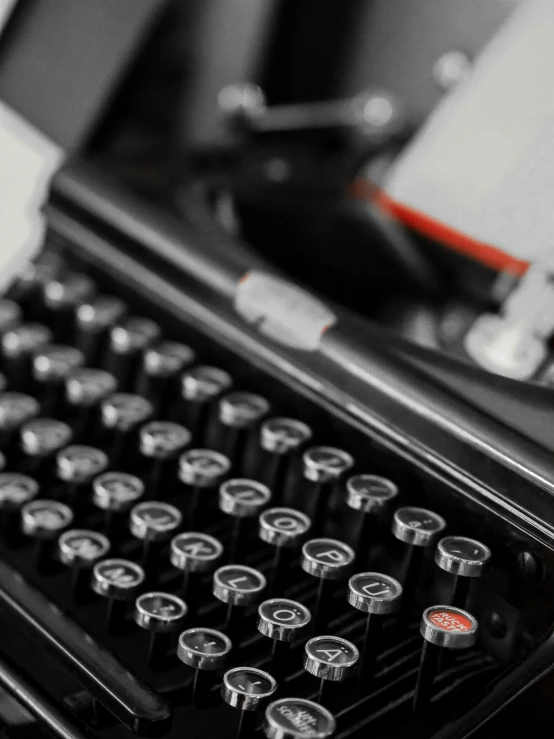 closeup s of an old fashioned typewriter