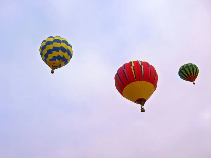 five  air balloons in the sky