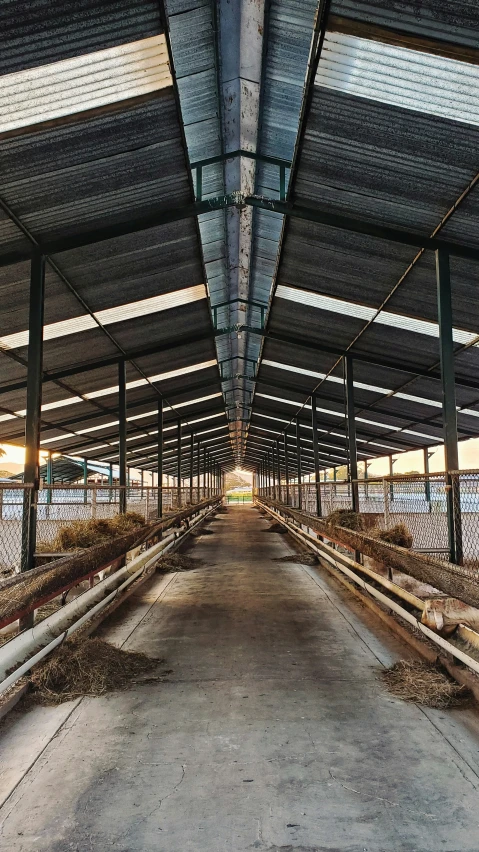 an empty empty building with lots of roofing