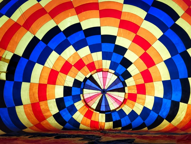 the inside of a large colorful inflated object
