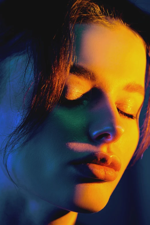 close up portrait of woman with dark hair wearing a white collar