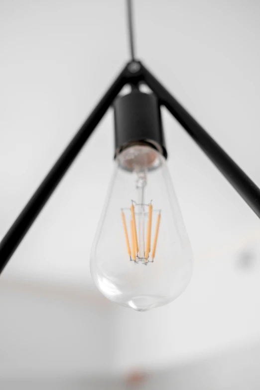 a light bulb hanging from a ceiling fixture