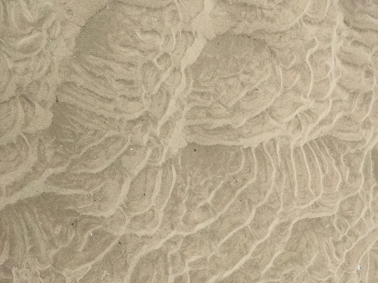 some sand is textured with waves and patterns