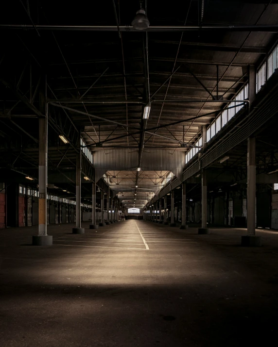 an empty parking garage with no passengers on it