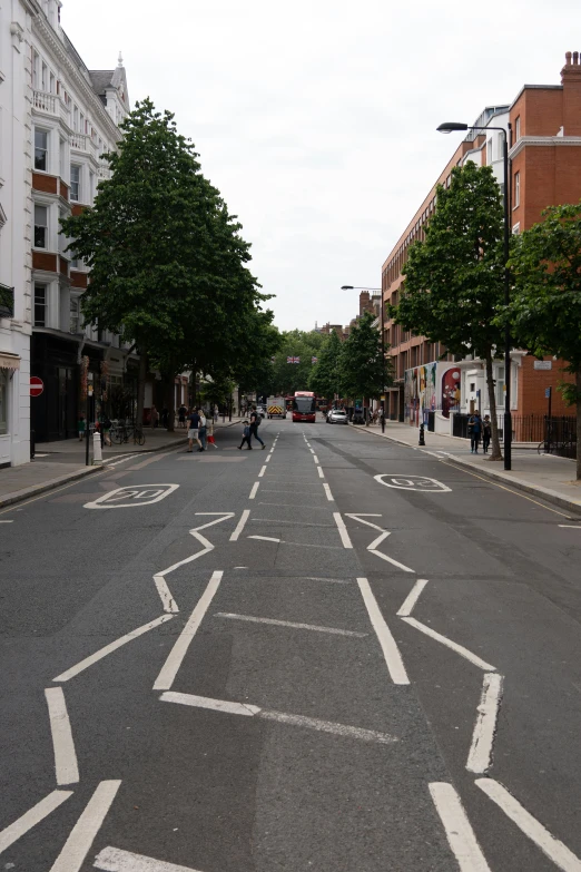 the large city street is empty of people