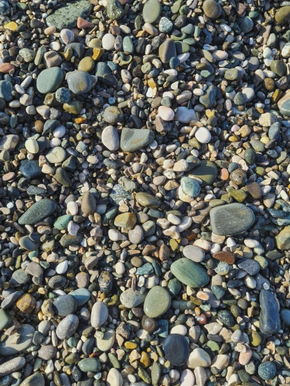 there are several small rocks in the water