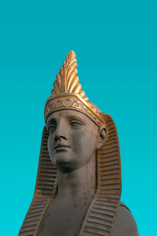 the close up view of an egyptian statue