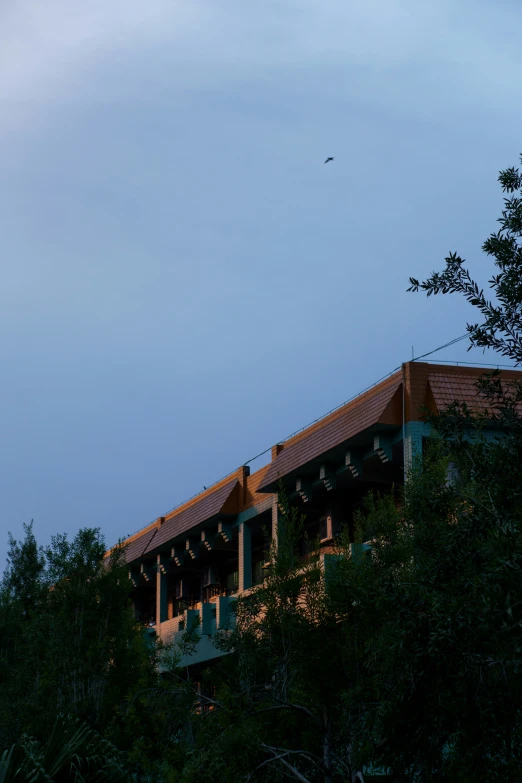 the building on top of the hill is made of bricks