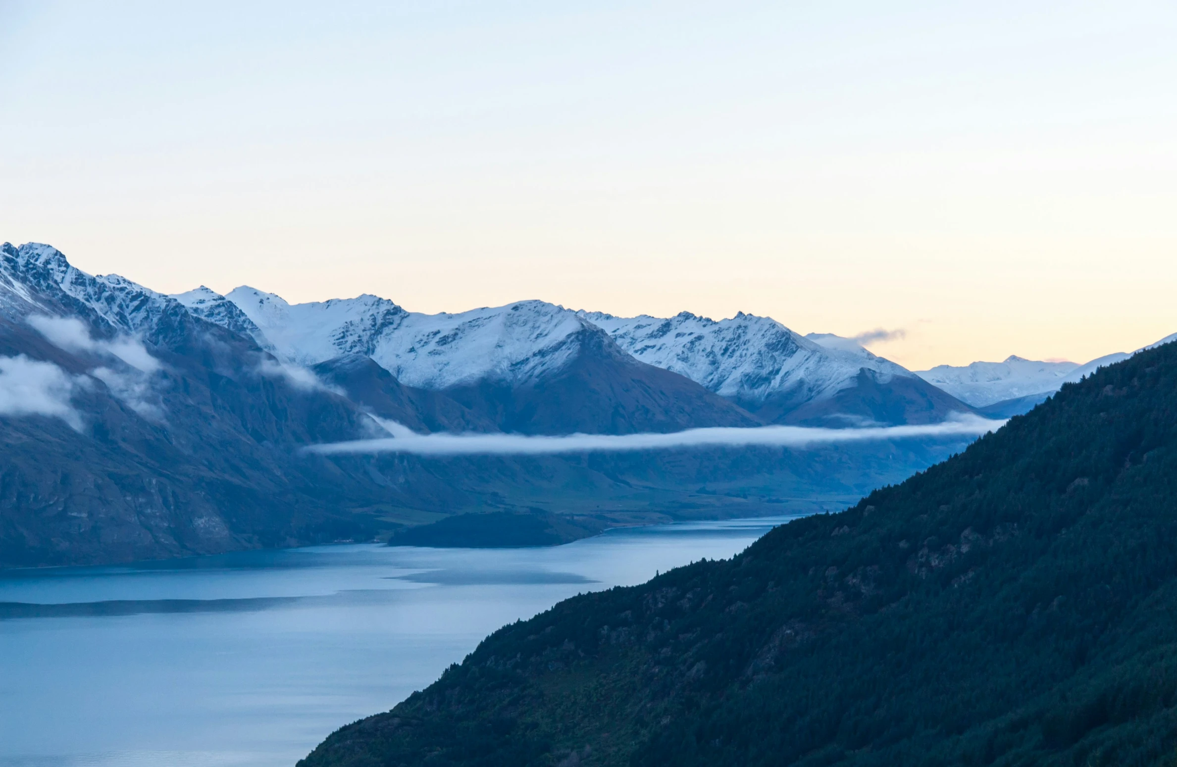 fog is gathering in the valleys on a mountain