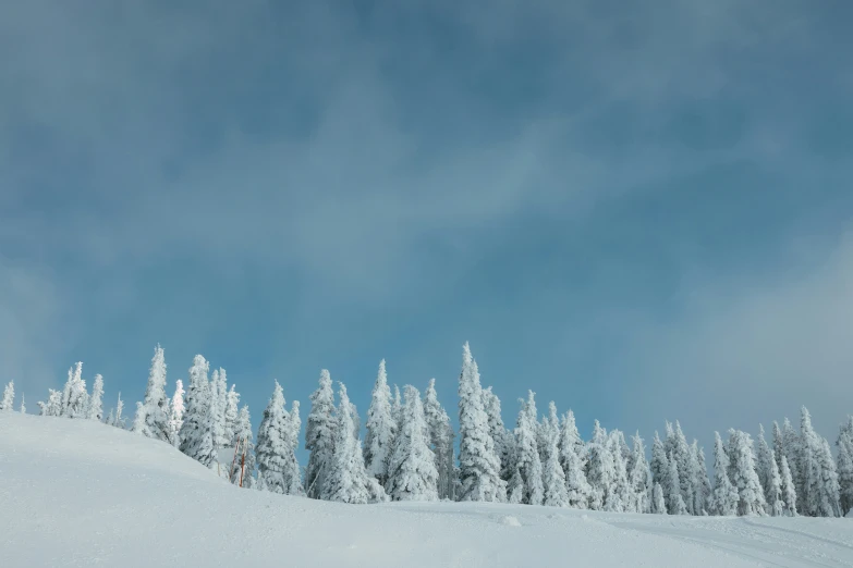 a person skiing down a snow covered slope