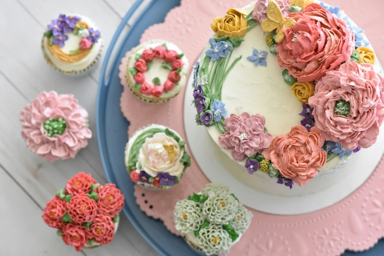 an image of a cake with flowers on it