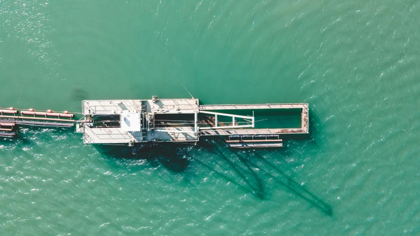 an aerial s of a dock in the water