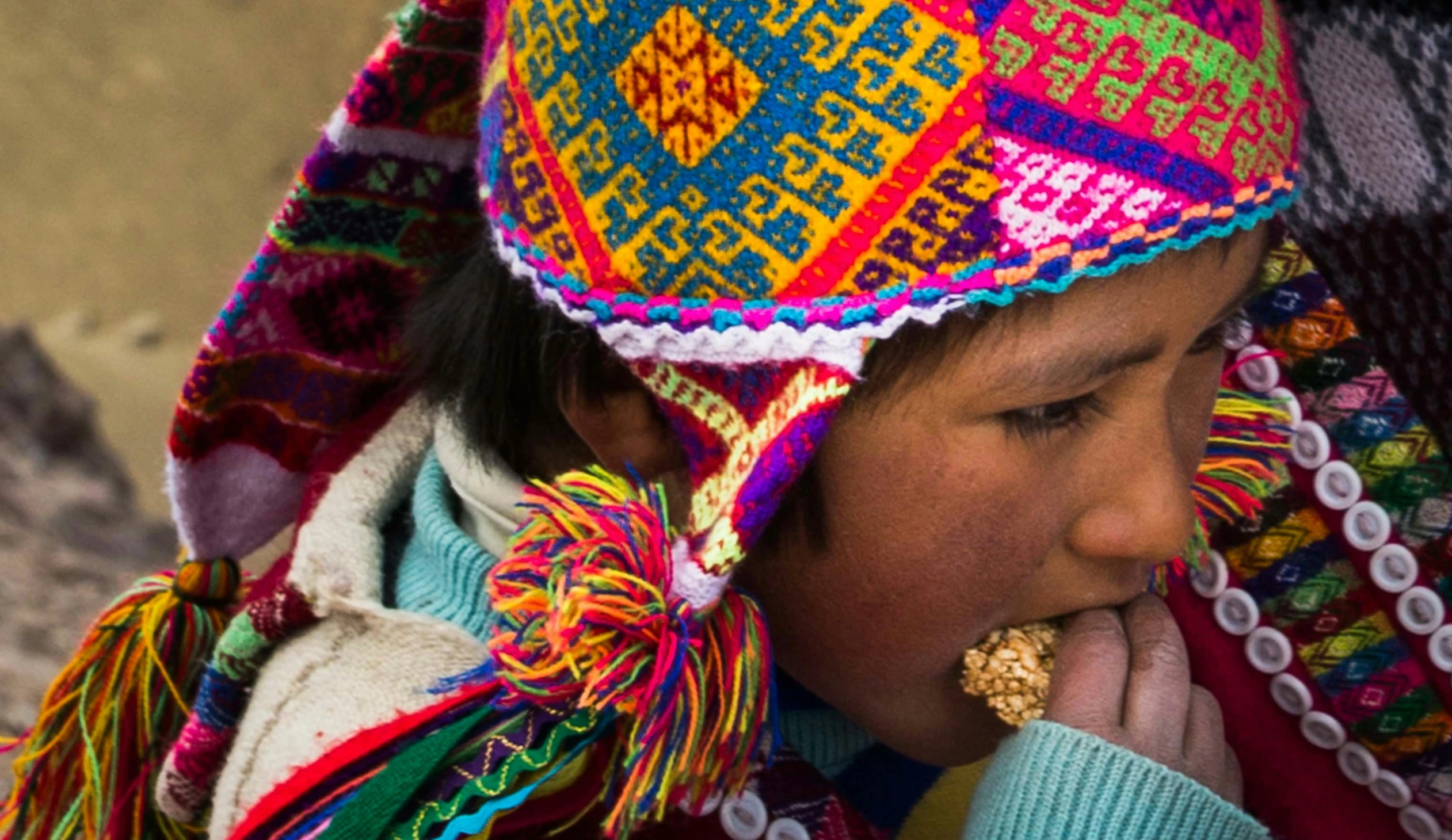 a child eats soing in her hands at the end of a walk