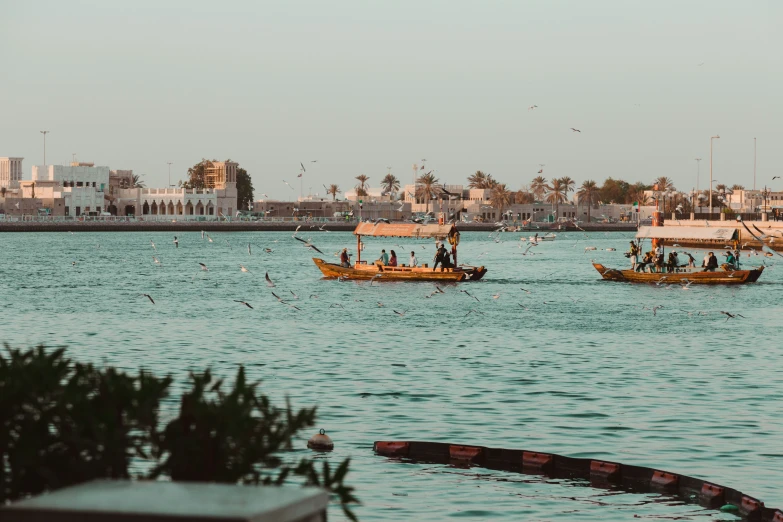 a number of boats near one another in the water