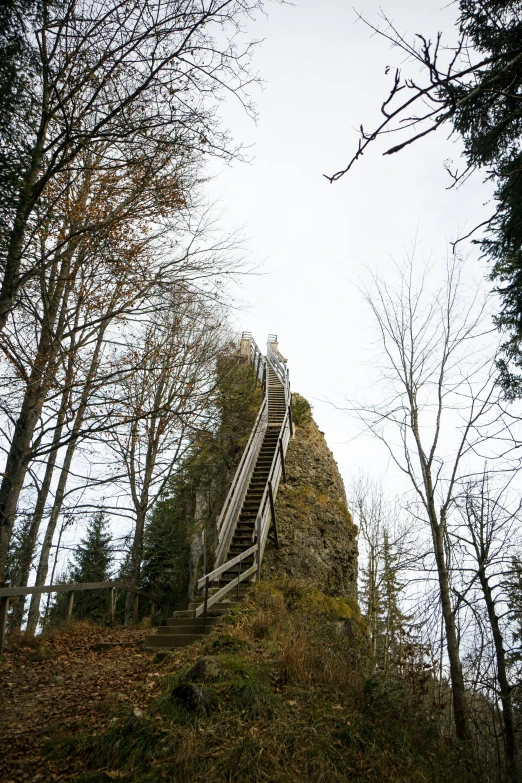 a very tall tower with a staircase going up