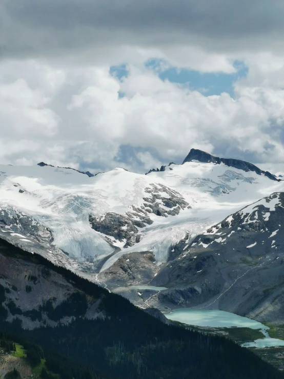 the view of mountains and lakes from a high altitude