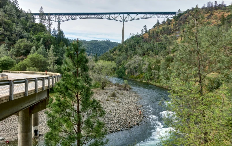 a bridge that is over some water