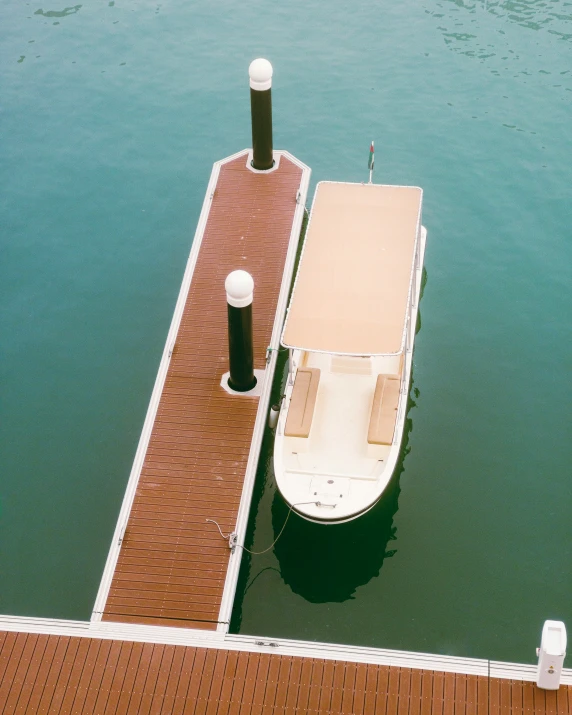 a boat on the dock with a ramp