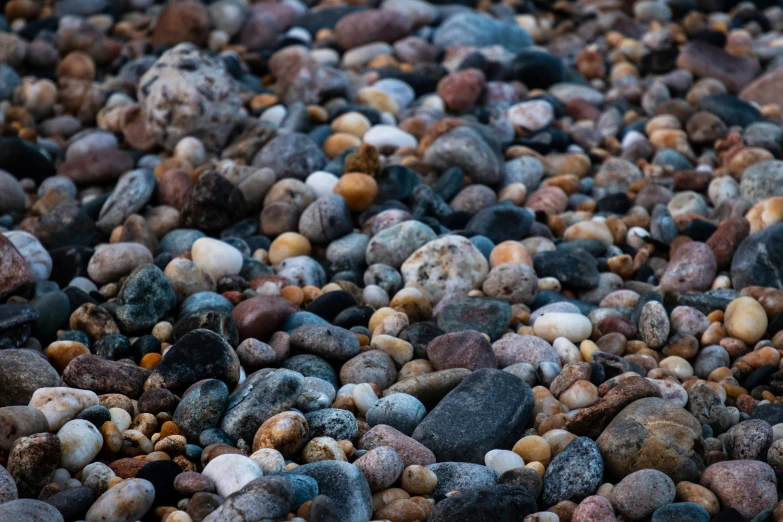 a group of rocks are laid out together