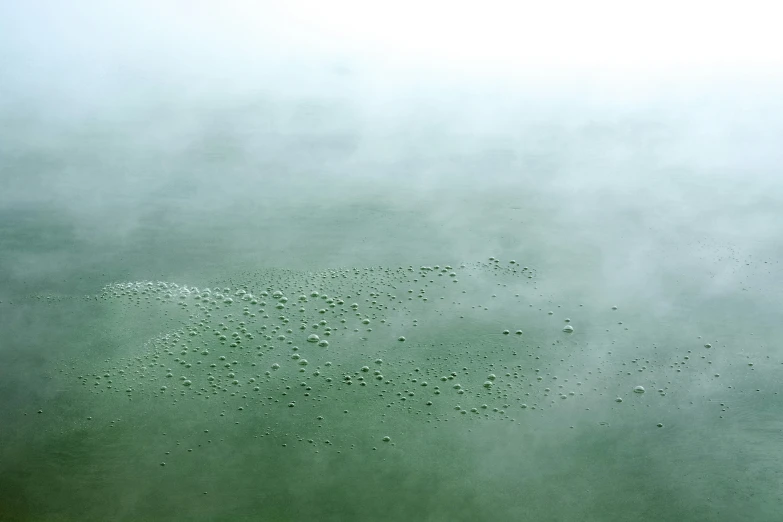 a view from an airplane looking up at water