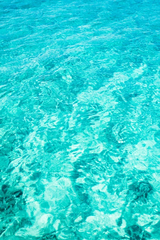 the ocean is turquoise with light blue water