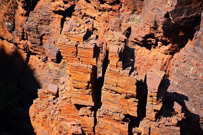 a view of some rocks and the sky