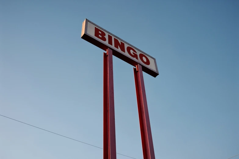 the bingo sign sits on top of the building