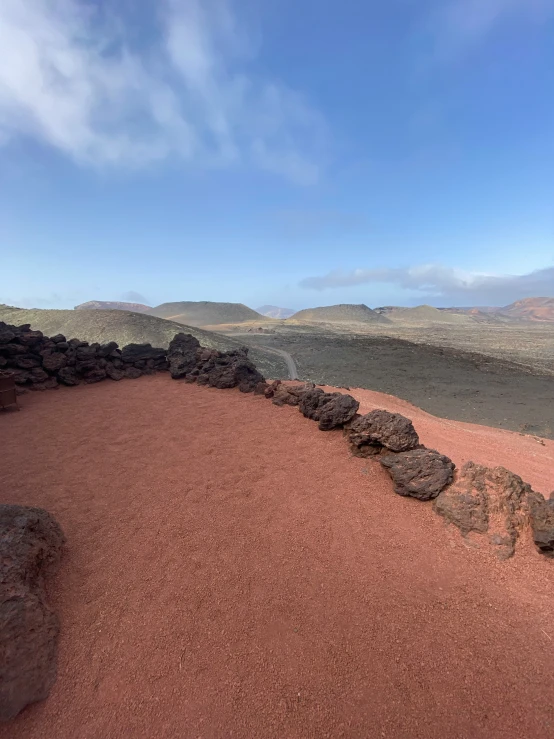 rocks in the sand are laying on the ground