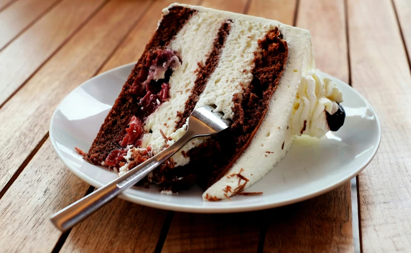 there is a piece of white cake on a white plate