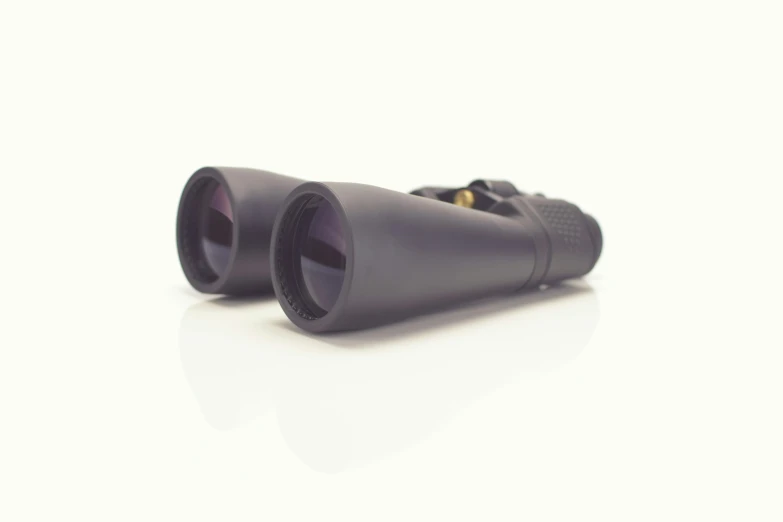 the two binoculars are black with metal frames