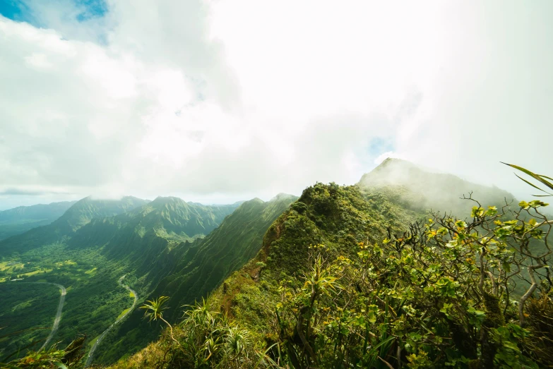 a scenic image of mountains in a sunny day