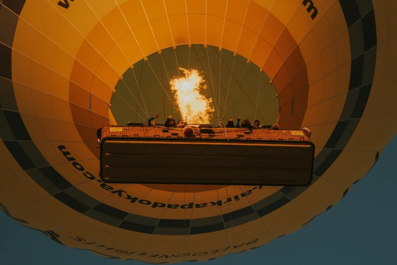 a  air balloon with a large fire in it