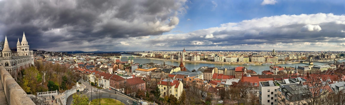 a view from above with water and cloudy sky