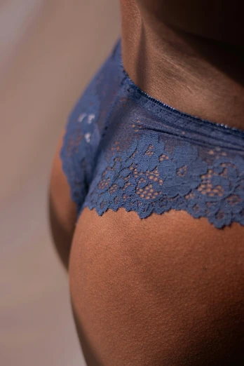 an open y lace and denim underwear