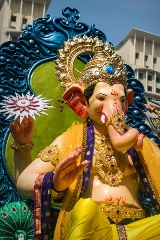 a statue with an elaborate face on display