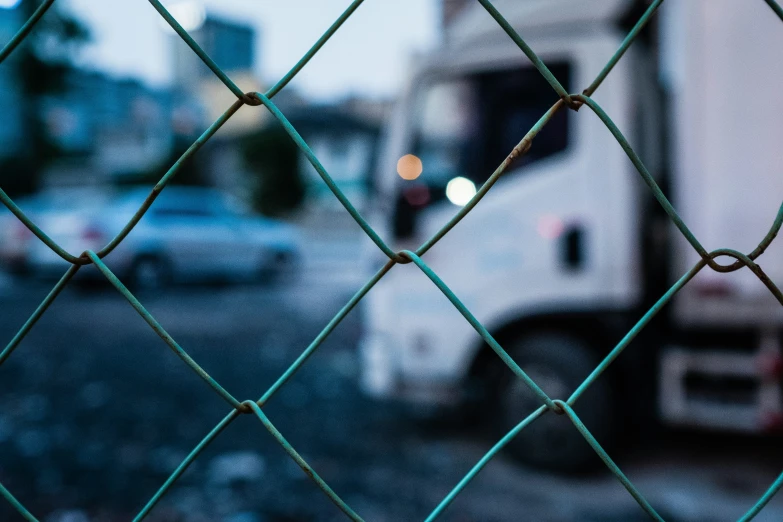 a close up view of the inside of a fence