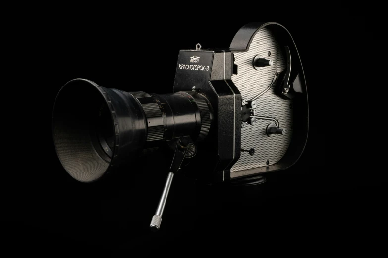 a po of a camera with some sort of black background