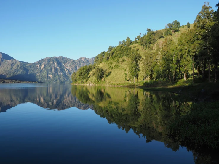 there is a mountain range on the other side of this lake