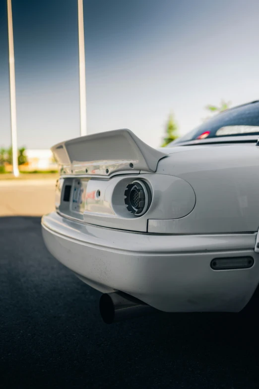 a close up view of the rear end of a car