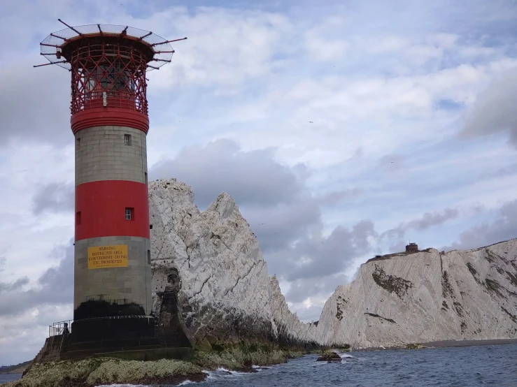 this light house sits on the small island