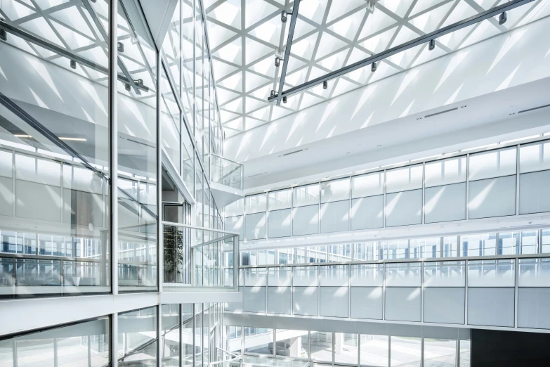 the interior of an office building that is very large