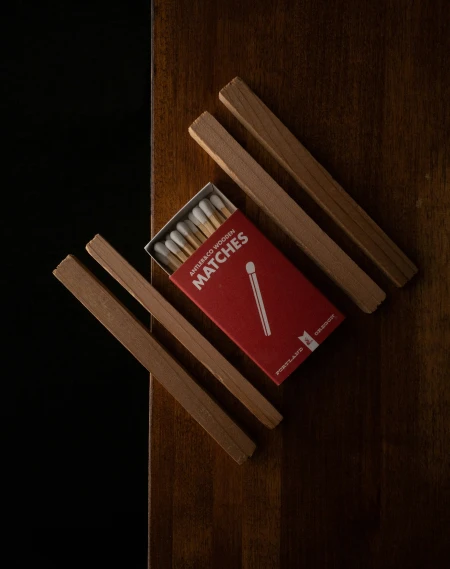 a matches box is open with matches inside