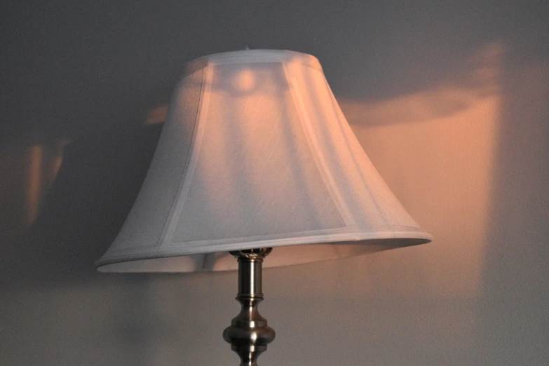 an up close s of a lamp with white shade
