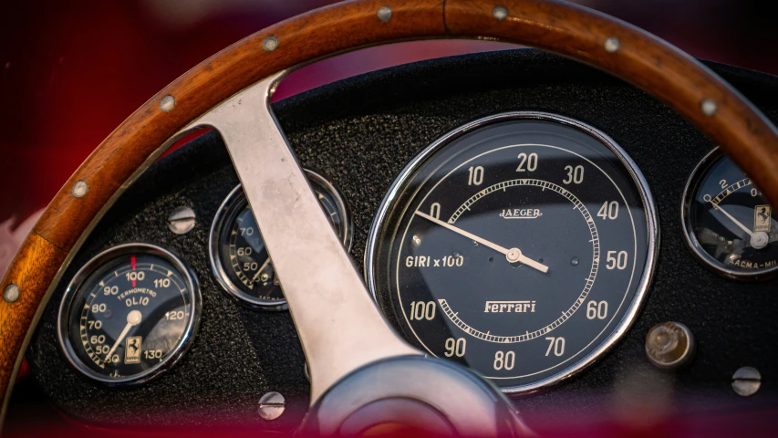 a steering wheel and dashboard in a vehicle