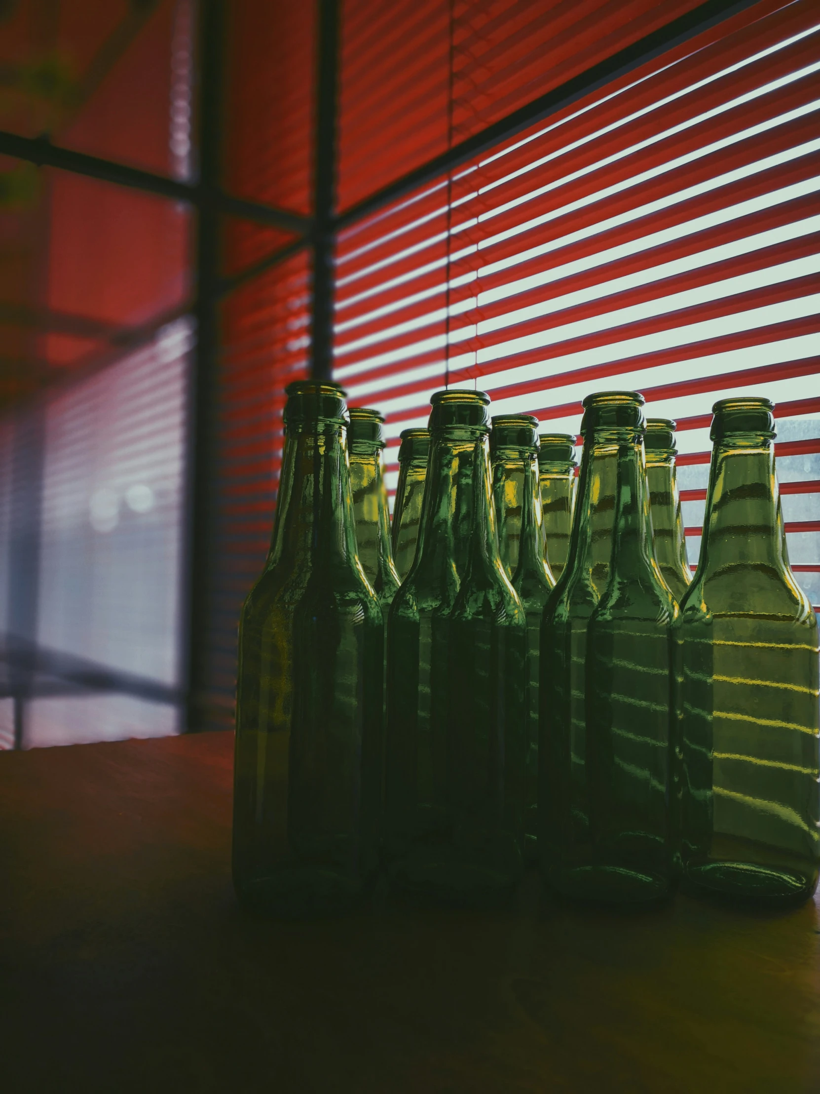 an image of empty beer bottles in the sun