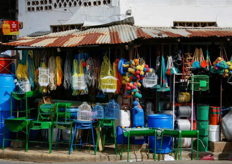 a store that sells various colors and containers