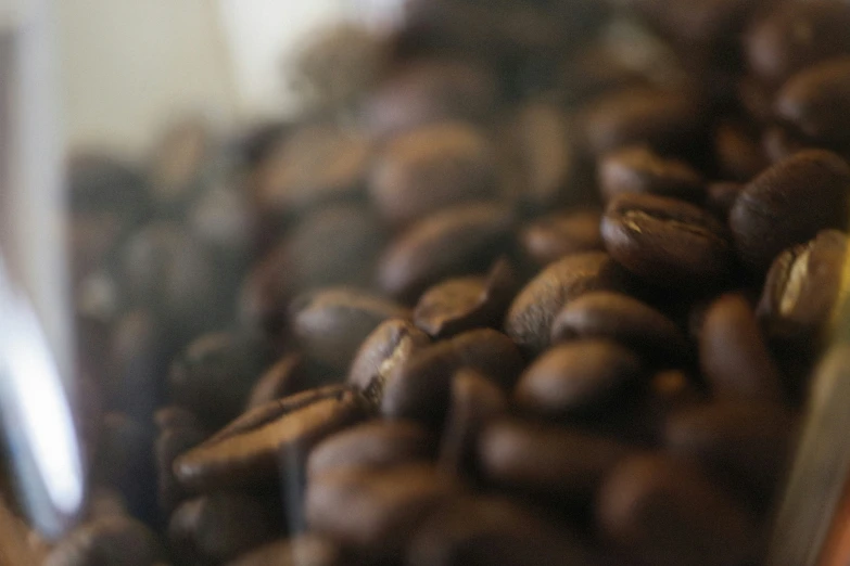 some coffee beans are stacked into a pile
