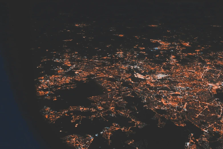 this is a satellite po taken from above the city lights