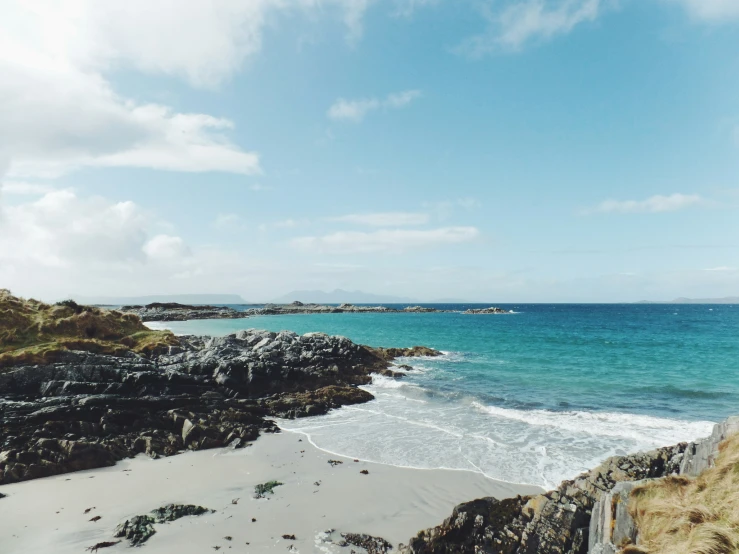 a beach on the coast in the day