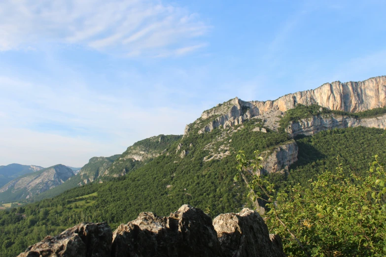 a group of large rocks on a mountain